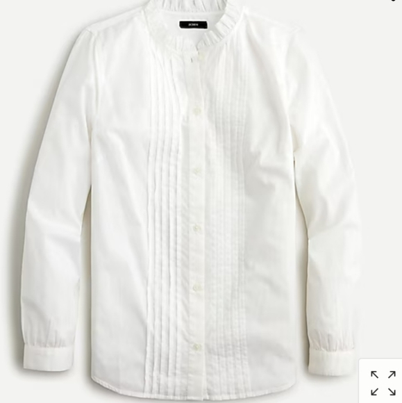 J. Crew Tops - J.Crew Ruffleneck tuxedo shirt in lightweight cotton poplin